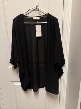 Ninexis Black Sheer Open Cardigan